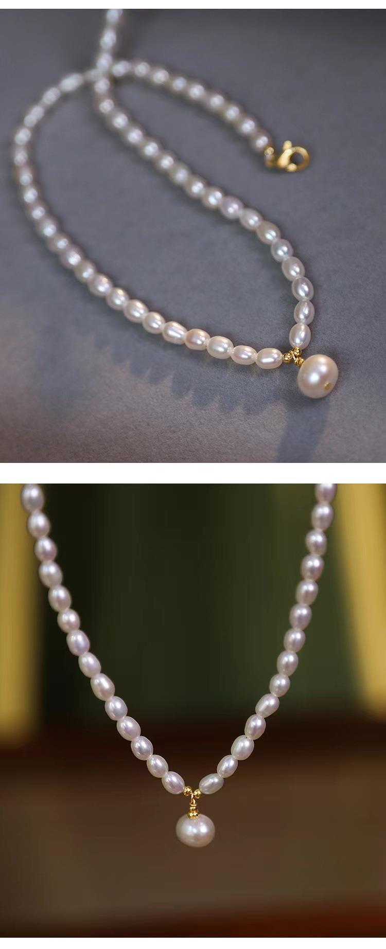Natural Freshwater Pearl Necklace Women's Simple Fashion Elegance Retro Clavicle Chain All-matching - The Number 1 Things