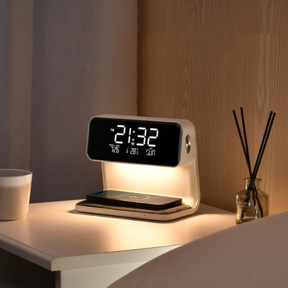 3 In 1 Bedside Lamp Wireless Charging LCD Screen Alarm Clock Wireless Phone Charger - The Number 1 Things