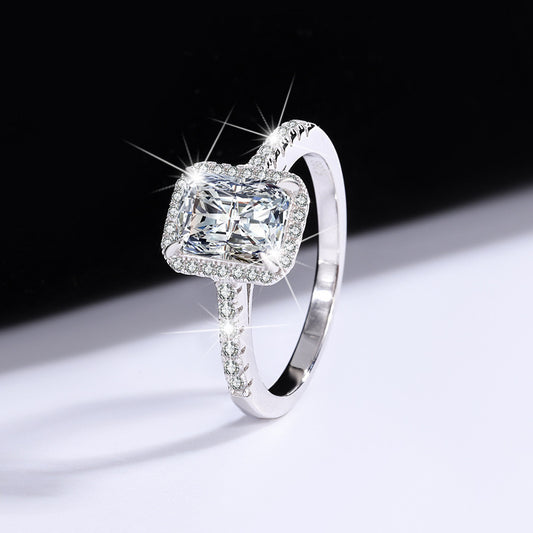 Women's Sterling Silver Moissanite Closed Ring - The Number 1 Things