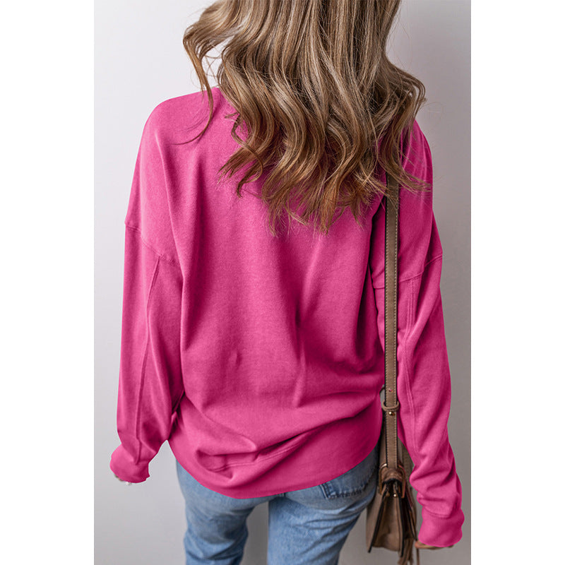 Casual Loose Shoulder Long Sleeve Bottoming Shirt For Women - The Number 1 Things