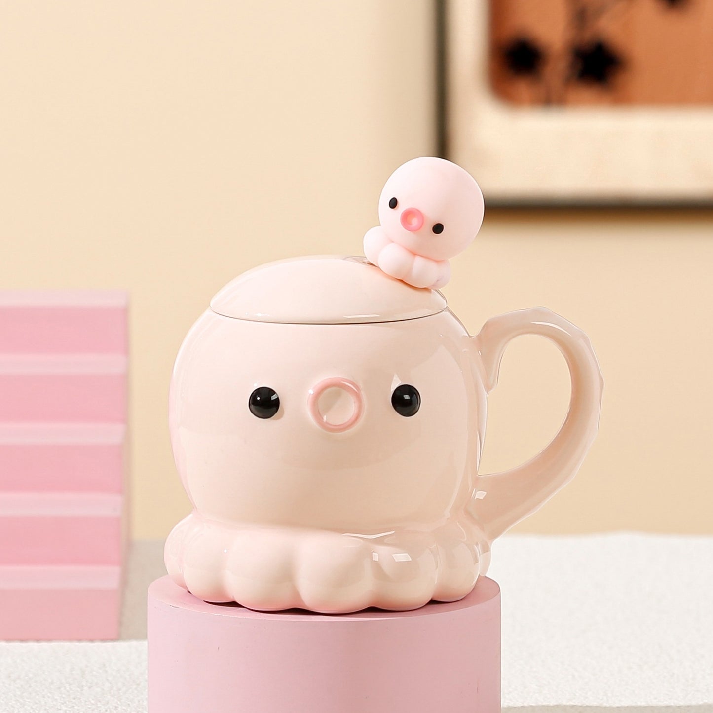 Adorkable Jellyfish Mug Ceramic Cup Children's Birthday Gift Coffee Cup With Cover Spoon Kitchen Gadgets - The Number 1 Things