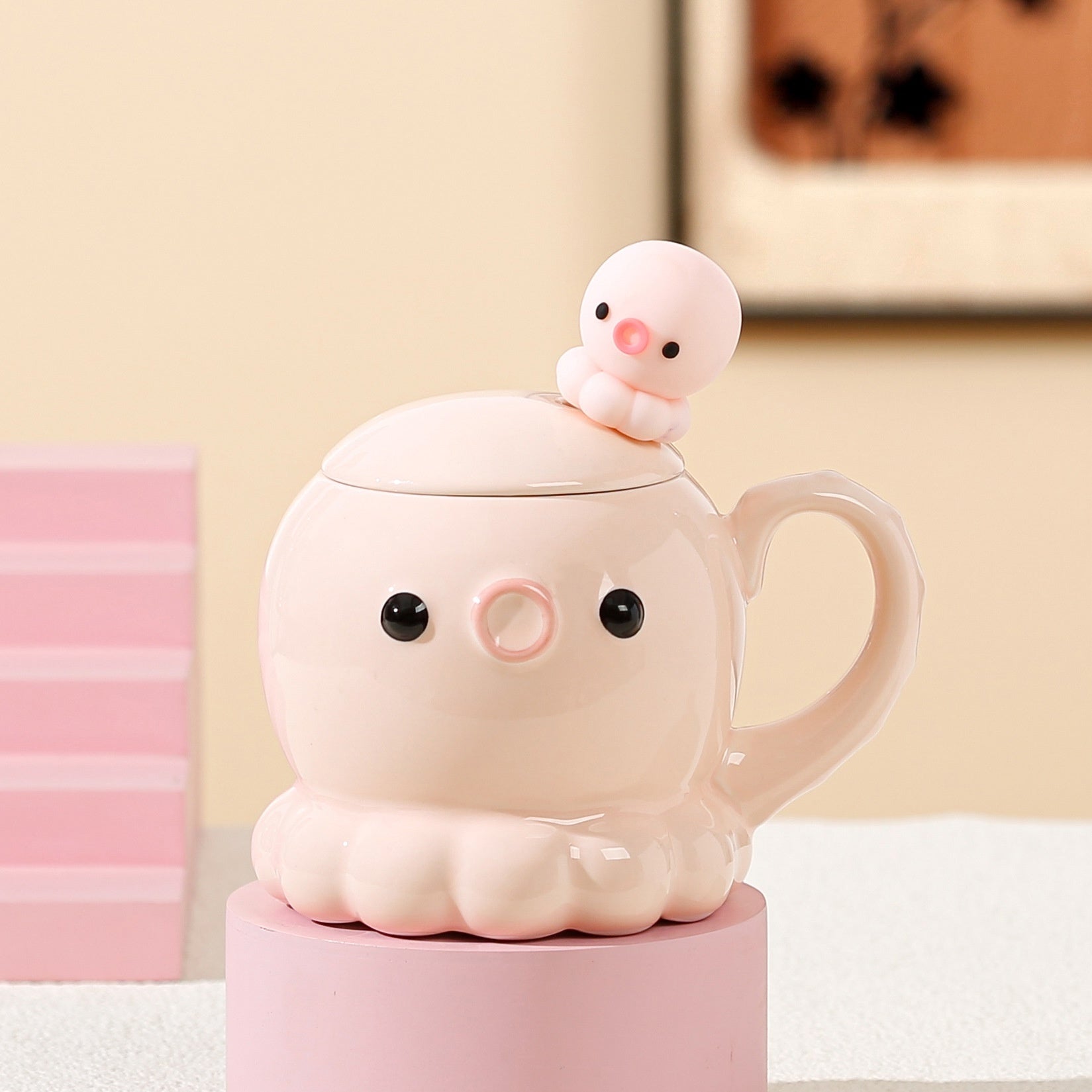Adorkable Jellyfish Mug Ceramic Cup Children's Birthday Gift Coffee Cup With Cover Spoon Kitchen Gadgets - The Number 1 Things