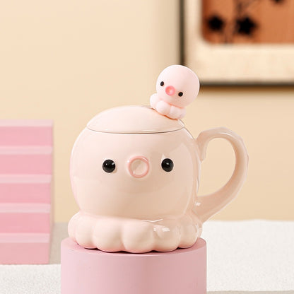 Adorkable Jellyfish Mug Ceramic Cup Children's Birthday Gift Coffee Cup With Cover Spoon Kitchen Gadgets - The Number 1 Things