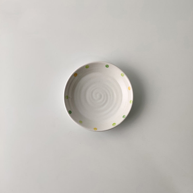 Dot Ceramic Plate Set Small Breakfast Plate Dessert Plate Flavor Plate Oval Plate - The Number 1 Things