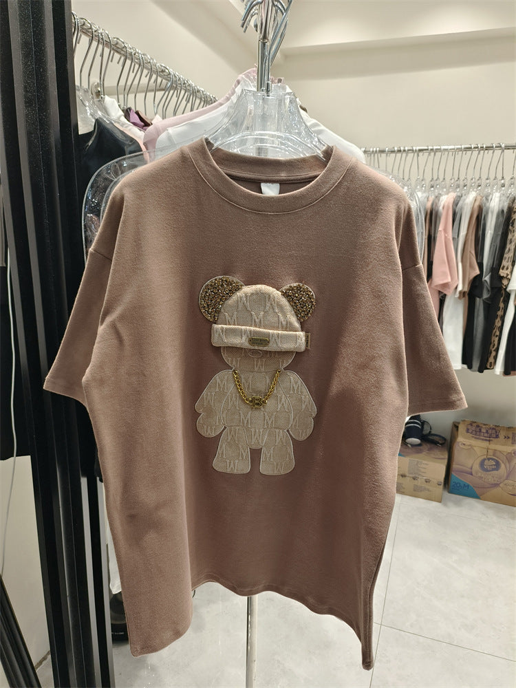 Cartoon Peplum Women's Printed Half Sleeve T-Shirt - The Number 1 Things