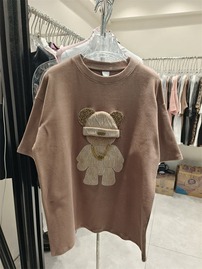 Cartoon Peplum Women's Printed Half Sleeve T-Shirt - The Number 1 Things