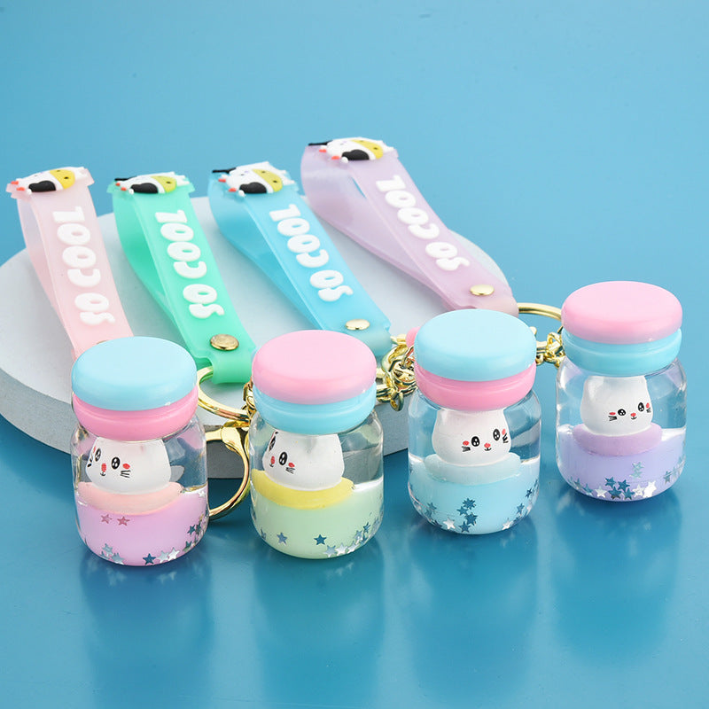 Floating Kitten Macaron Quicksand Keychain - The Number 1 Things