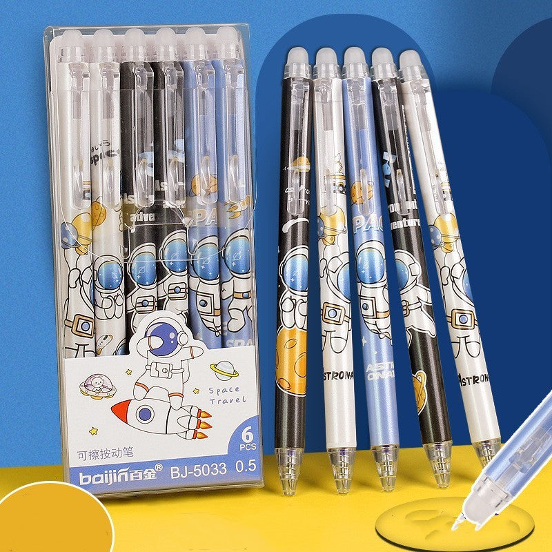 Astronaut Erasable Neutral Pen High Appearance Level Student Easy Erasable Press Moving