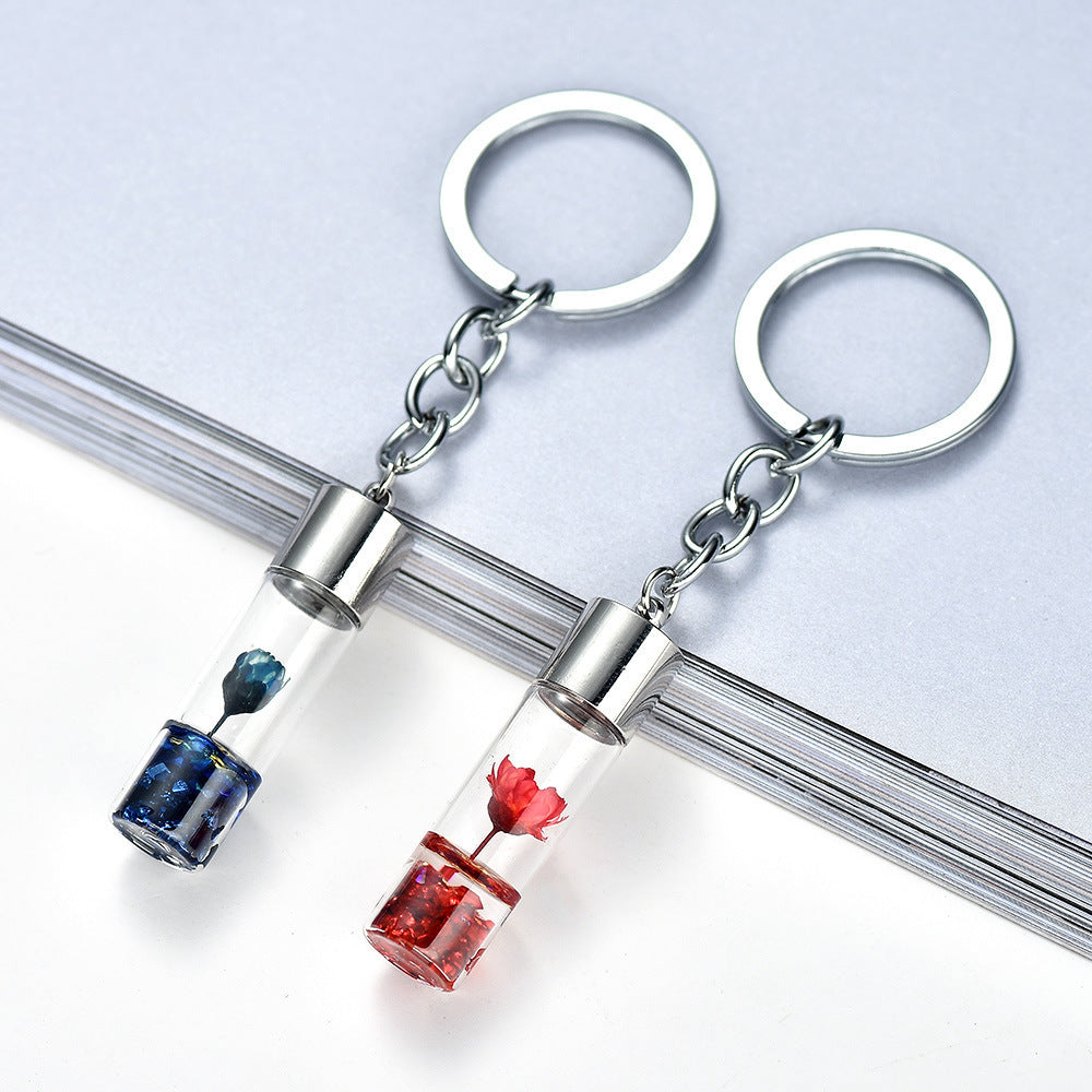 Plant Dried Flower Glass Bottle Pendant Keychain - The Number 1 Things