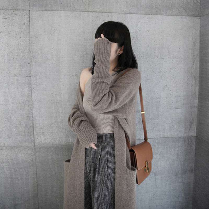 Women's Mid-length Thick Knitted Cardigan Sweater Coat - The Number 1 Things