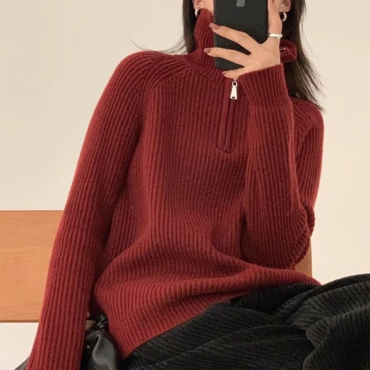 Autumn And Winter Gentle Stand Collar Sweater Cardigan Coat Loose Women - The Number 1 Things