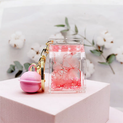 Creative Acrylic Dried Flower Oil Keychain Preserved Liquid Oil Quicksand Handbag - The Number 1 Things