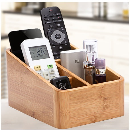 Desktop Organizer Desk Storage Box Remotes Holder