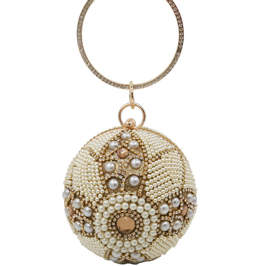 Plastic Round Pearl And Diamond Handbag - The Number 1 Things