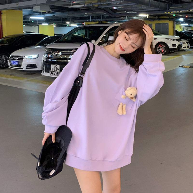 Pocket bear cotton sweater