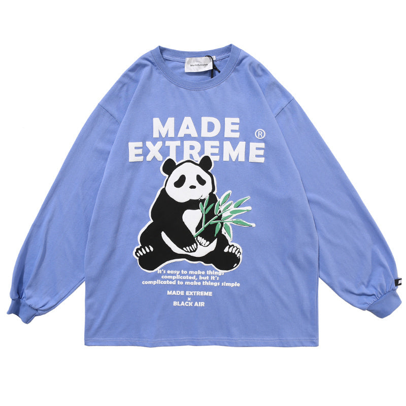 Panda print loose oversize long sleeves