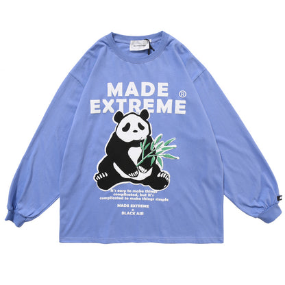 Panda print loose oversize long sleeves