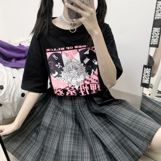Anime print loose short sleeves - The Number 1 Things