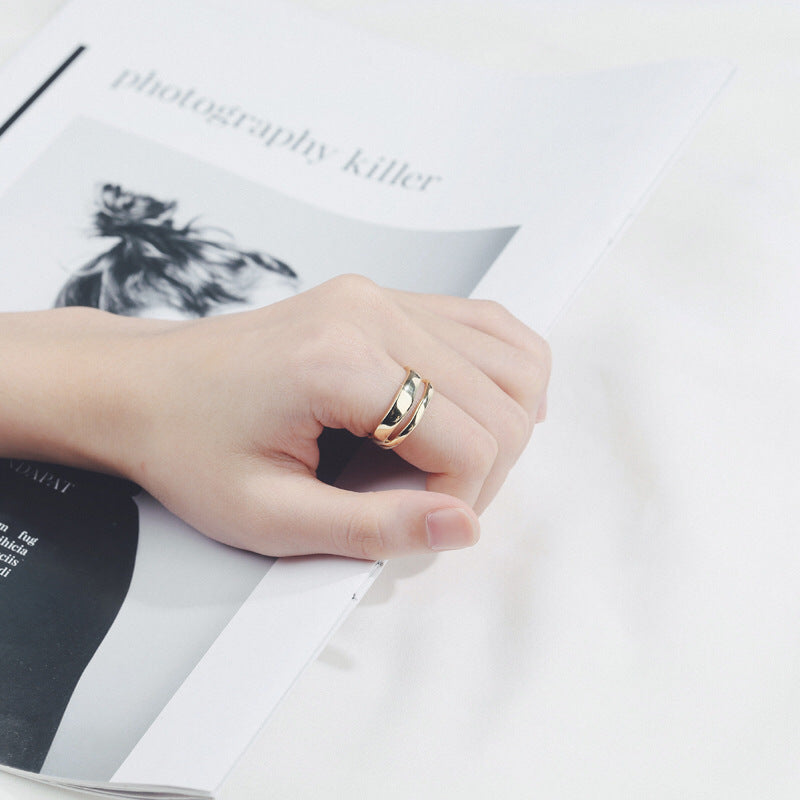 S925 Sterling Silver Japanese And Korean Style Double Silver Plated Ring For Women - The Number 1 Things