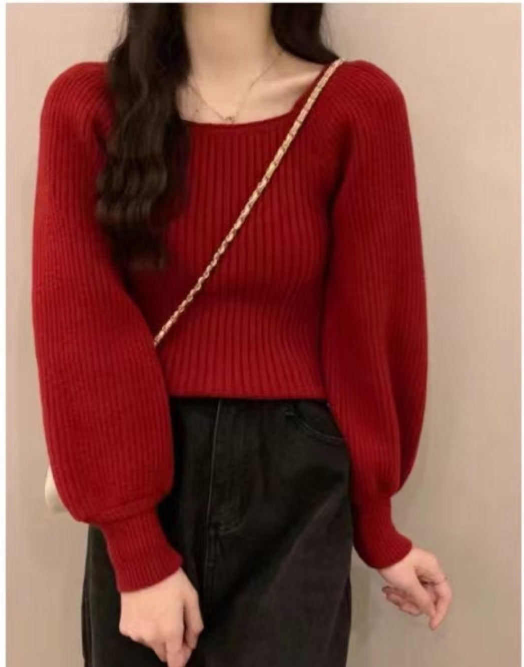 Western Style Low Collar Long Sleeves Top Slim-fit Sweater - The Number 1 Things