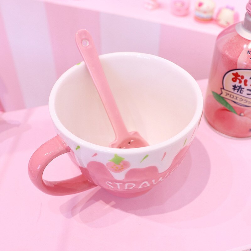 Embossed Three-dimensional Strawberry Milk Girl Cup - The Number 1 Things