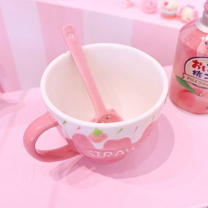 Embossed Three-dimensional Strawberry Milk Girl Cup - The Number 1 Things