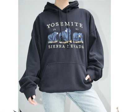 Embroidered Polar Bear Loose BM Sweatshirt