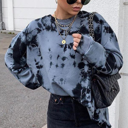 Pullover round neck tie-dye loose women's sweater - The Number 1 Things