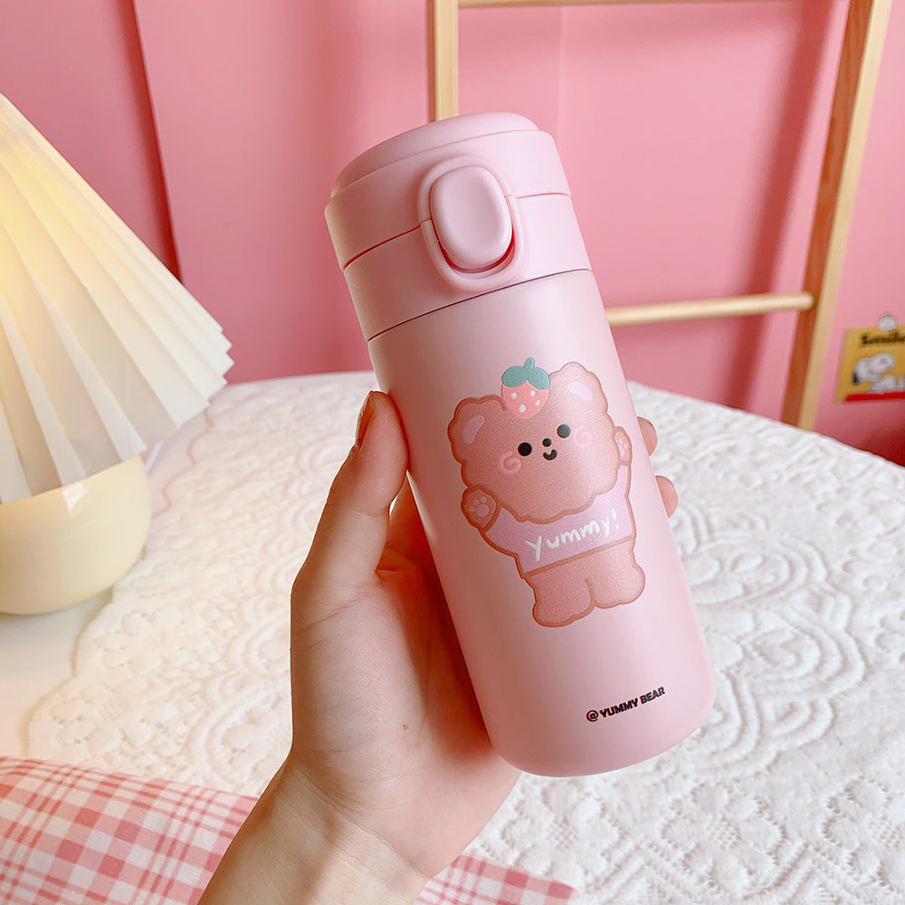 Portable bear thermos cup