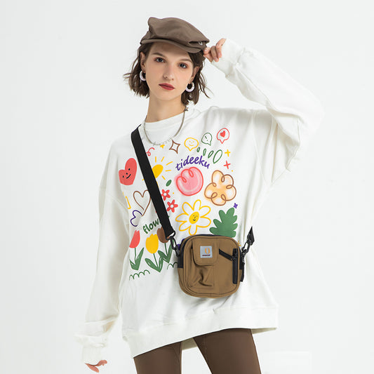 American Tide Brand Round Neck Loose Top Ins Couples Niche Floral Print Sweatshirt - The Number 1 Things