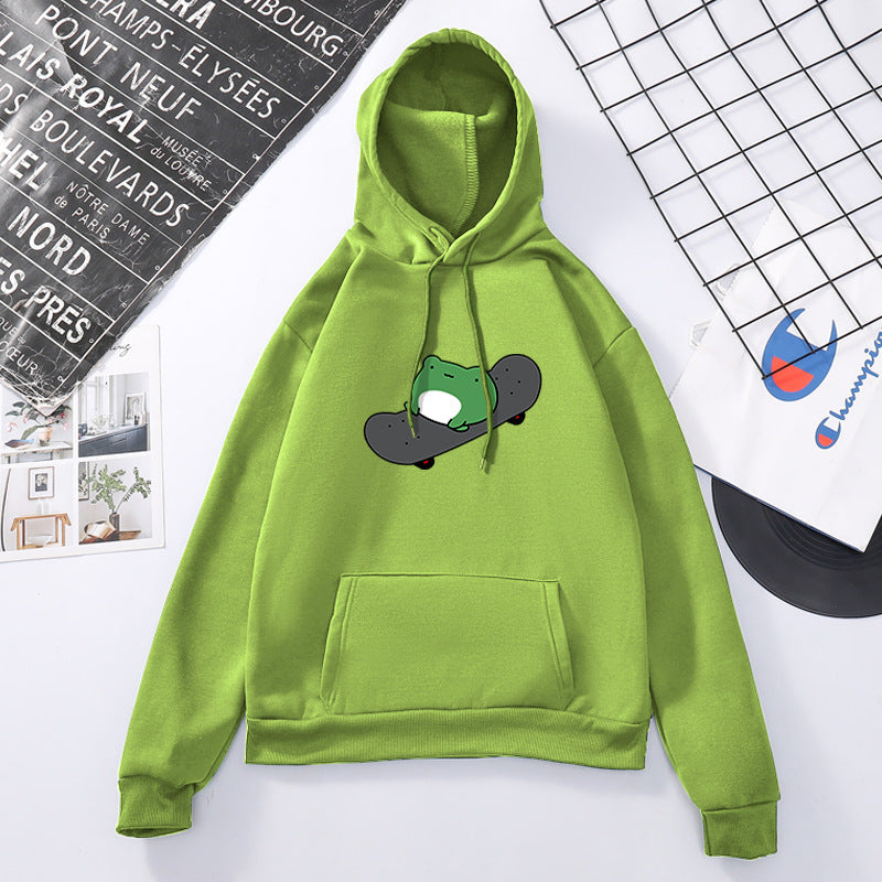 Skateboard Frog Long-sleeved Fleece Sweatshirt - The Number 1 Things