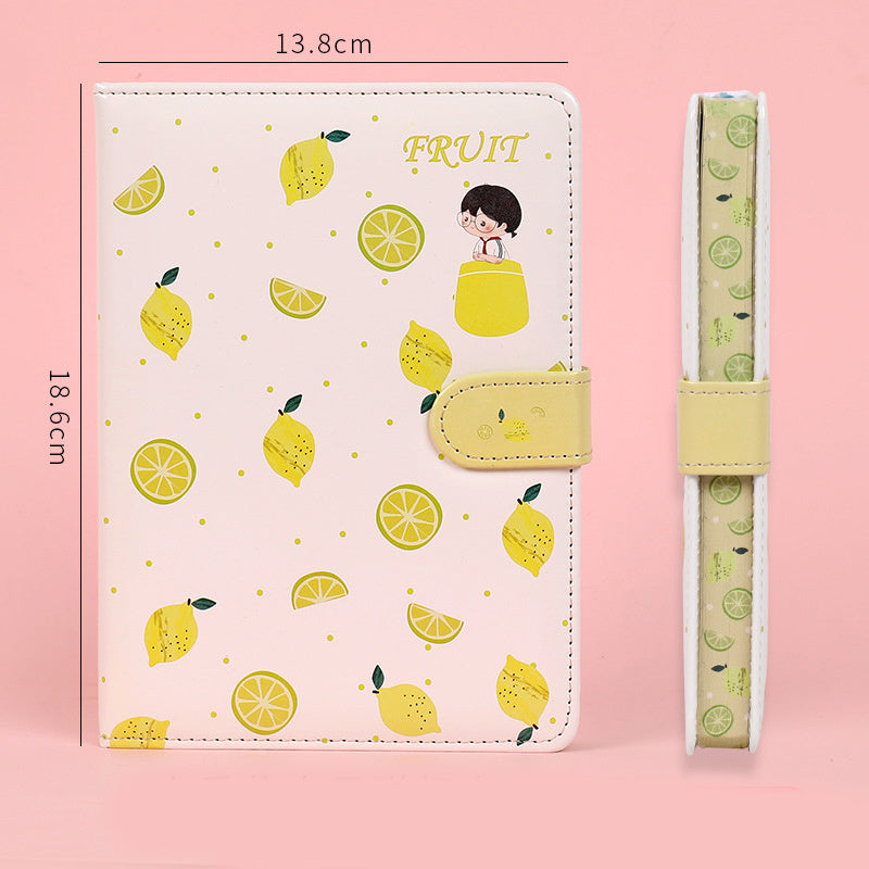 Fruit Print Notebook Planner Magnetic Buckle PU NoteBook Yearly Agenda Color Illustration Daily Plan Kawaii Stationery - The Number 1 Things