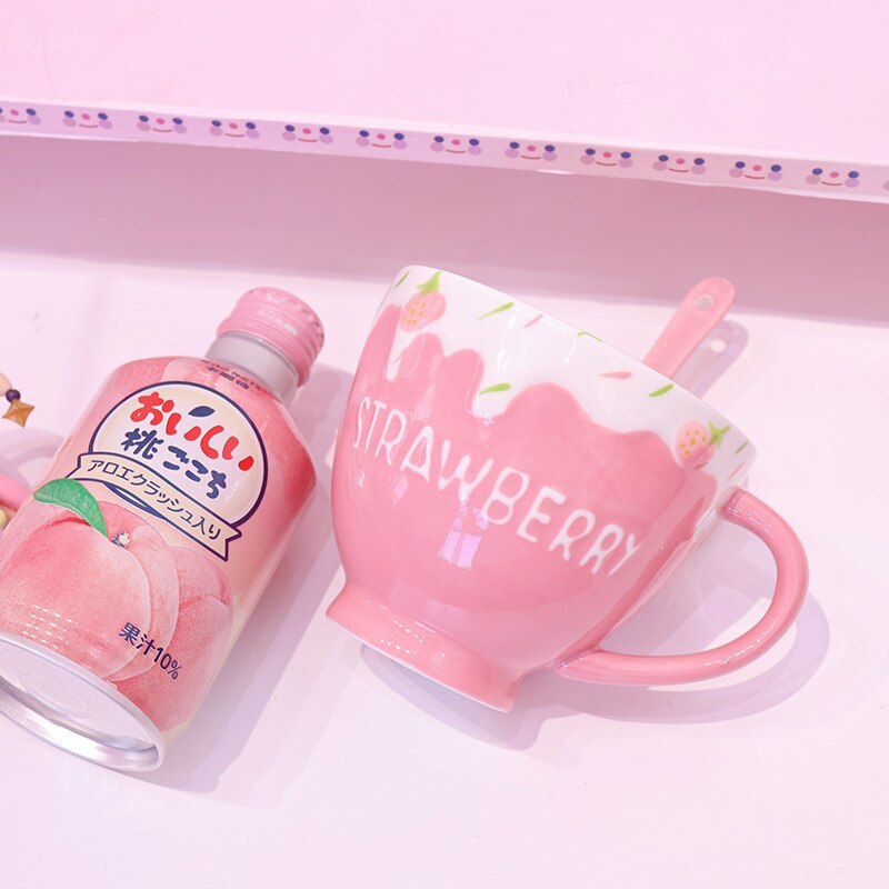 Embossed Three-dimensional Strawberry Milk Girl Cup - The Number 1 Things