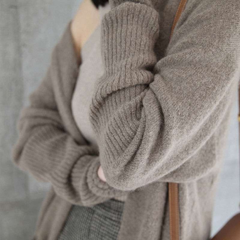 Women's Mid-length Thick Knitted Cardigan Sweater Coat - The Number 1 Things