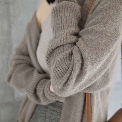 Women's Mid-length Thick Knitted Cardigan Sweater Coat - The Number 1 Things