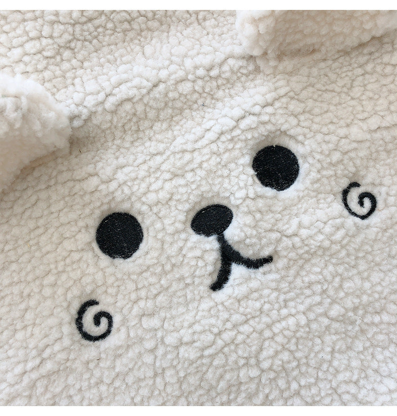 Lamb Wool Large Capacity Plush Embroidery Shopping Bag - The Number 1 Things