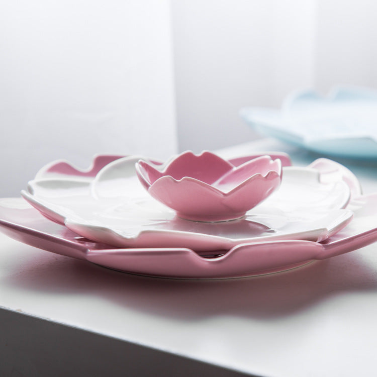 Japanese Ceramic Sakura Plate Creative Dinner Plate