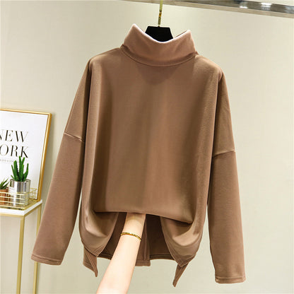 Long-Sleeved High-Neck Bottoming Shirt Women Double-Faced Velvet - The Number 1 Things