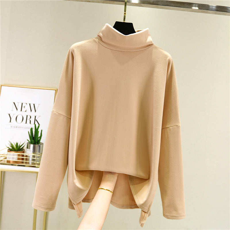 Long-Sleeved High-Neck Bottoming Shirt Women Double-Faced Velvet - The Number 1 Things