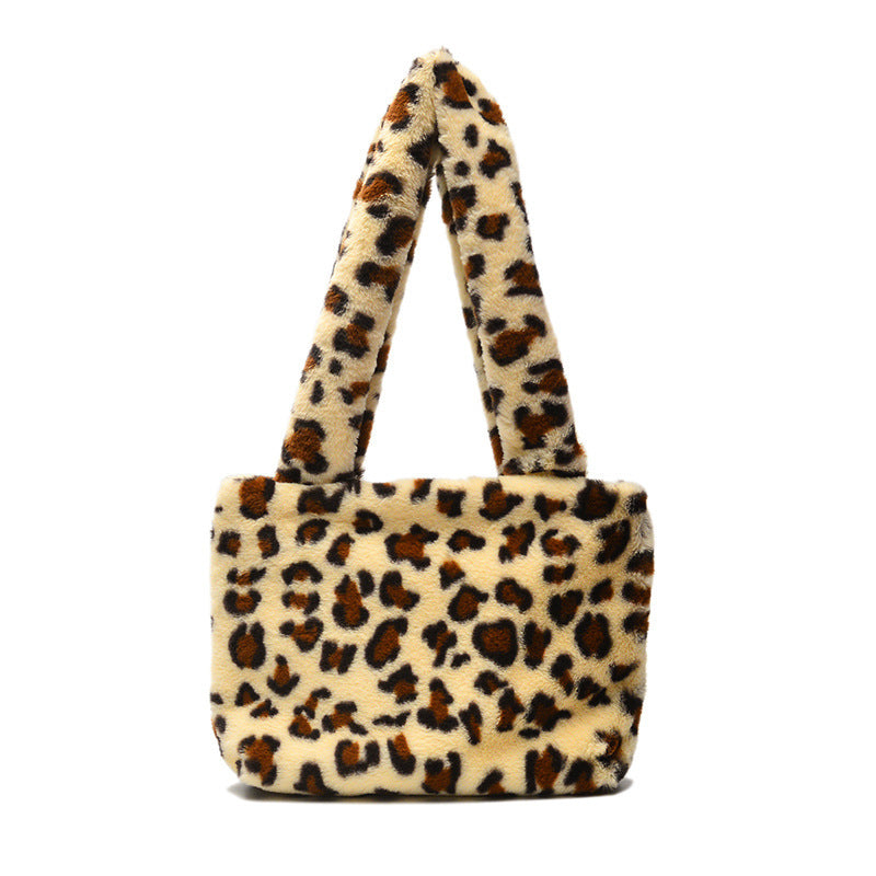 Leopard Print Zebra Print Plaid Women Handbag Plush Shoulder Bag - The Number 1 Things
