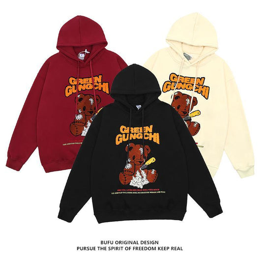 National Tide Brand Cartoon Bear Sweatshirt
