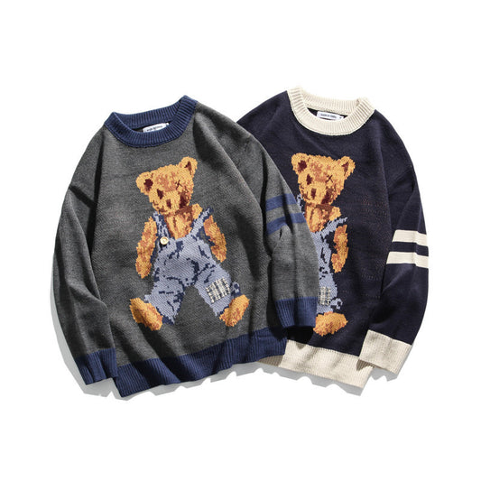Bear Harajuku Retro Trend Ins Sweater