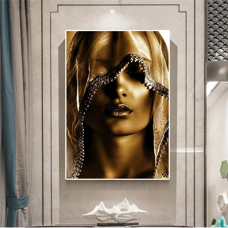 Modern Golden Noble Veil Women Canvas Paintings Nordic Wall Posters and Print Wall Pictures for Living Room Home Cuadros Modular - The Number 1 Things