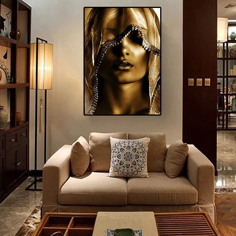 Modern Golden Noble Veil Women Canvas Paintings Nordic Wall Posters and Print Wall Pictures for Living Room Home Cuadros Modular - The Number 1 Things