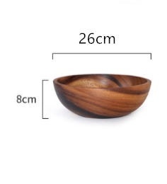 Natural Wooden Bowl Fruit Bowl Salad Bowl