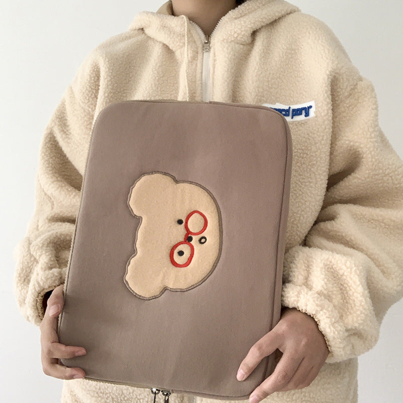 Compatible with Apple, Cross-Border Korean Teteum Cute Bear Ipad Laptop Bag 11 13 Inch 15 Inch Ins