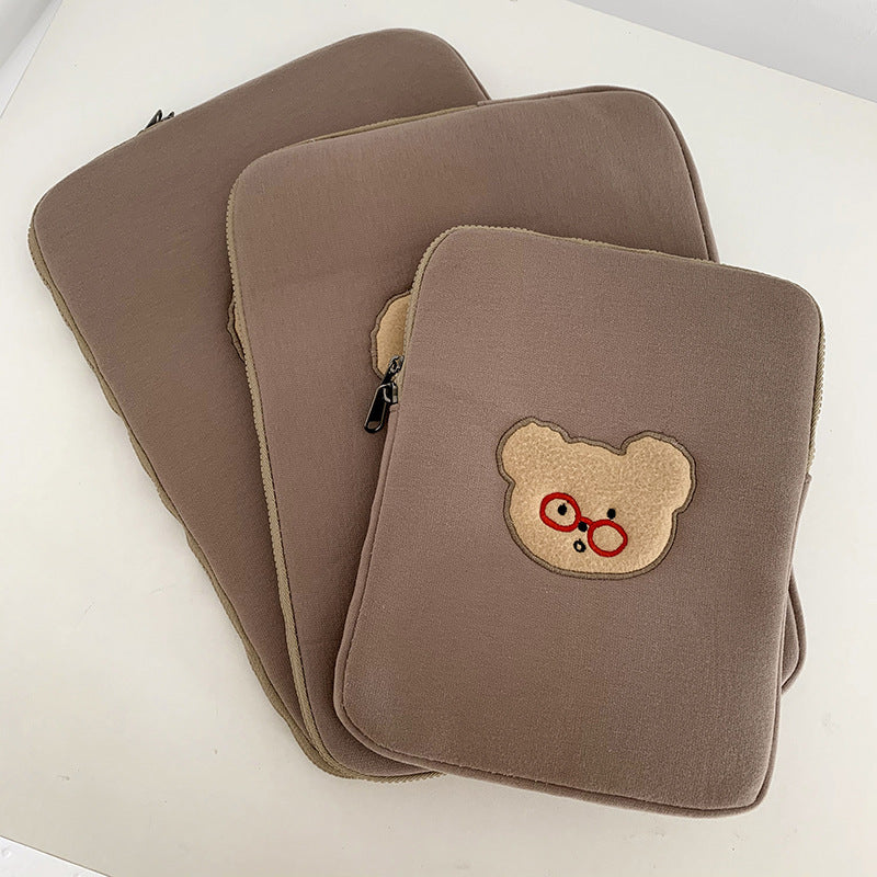 Compatible with Apple, Cross-Border Korean Teteum Cute Bear Ipad Laptop Bag 11 13 Inch 15 Inch Ins