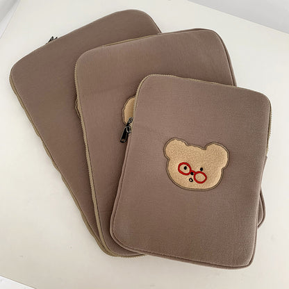 Compatible with Apple, Cross-Border Korean Teteum Cute Bear Ipad Laptop Bag 11 13 Inch 15 Inch Ins
