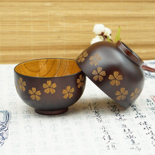 Sakura Solid Wood Bowl Adult Rice Bowl - The Number 1 Things