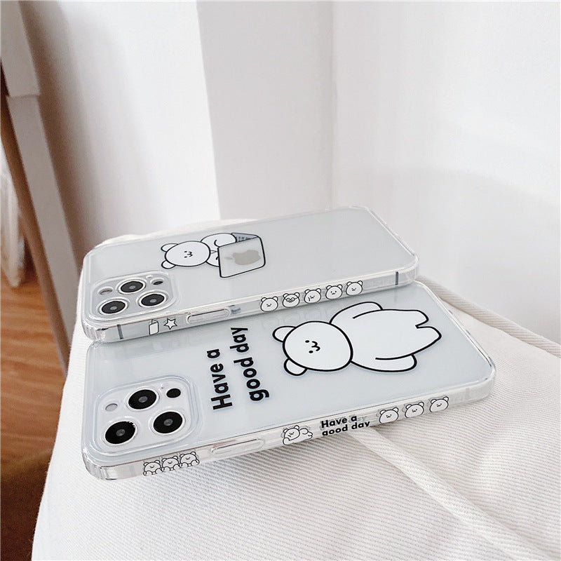 Transparent Cute Bear Phone Case